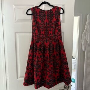 Anne Klein Red and Black A-Line Dress